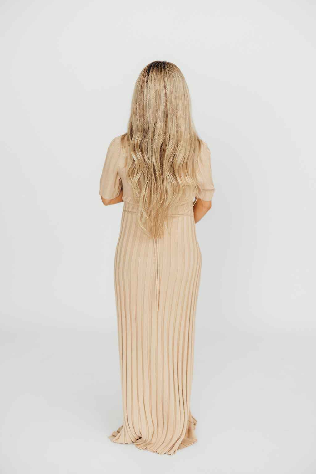 Oakley Ribbed Maxi Dress in Taupe - Bump Friendly