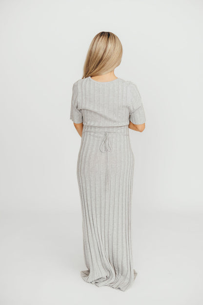 Oakley Ribbed Maxi Dress in Heather Grey -Bump Friendly