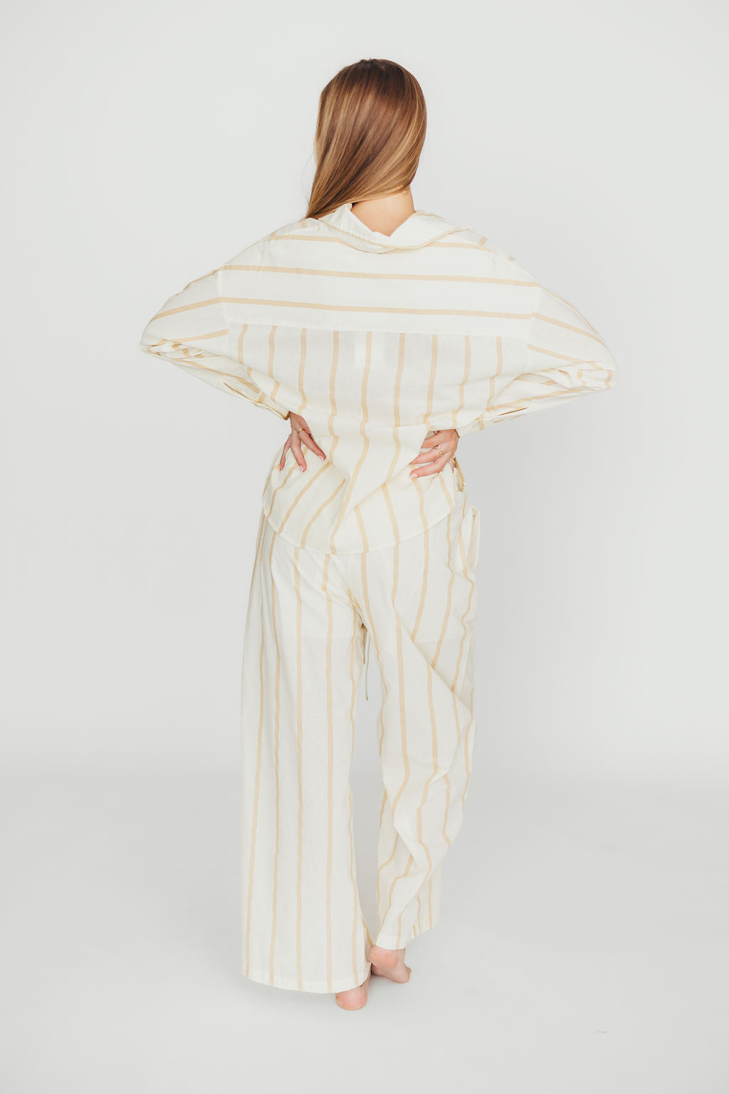Rowan Pants in Beige Stripe