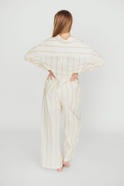 Rowan Pants in Beige Stripe