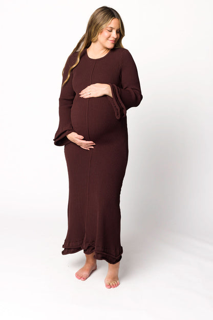 Arlet Dress in Brown - Bump Friendly