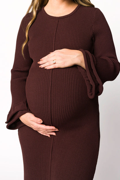 Arlet Dress in Brown - Bump Friendly