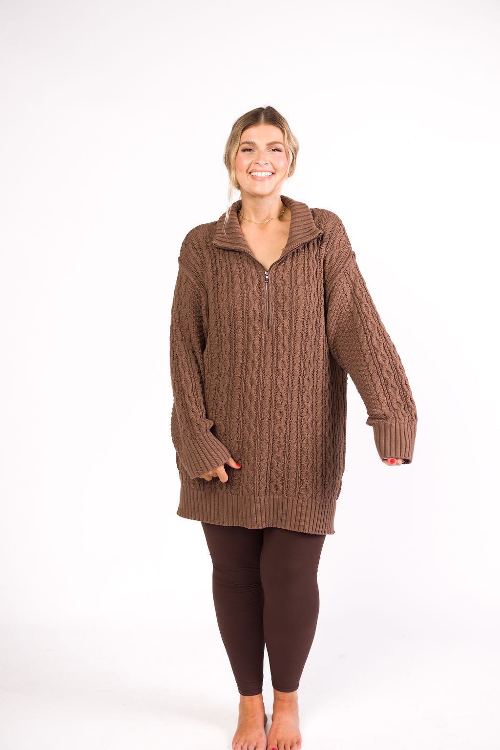 Simone Two Line Yoga Stitch Full Length Leggings in Java