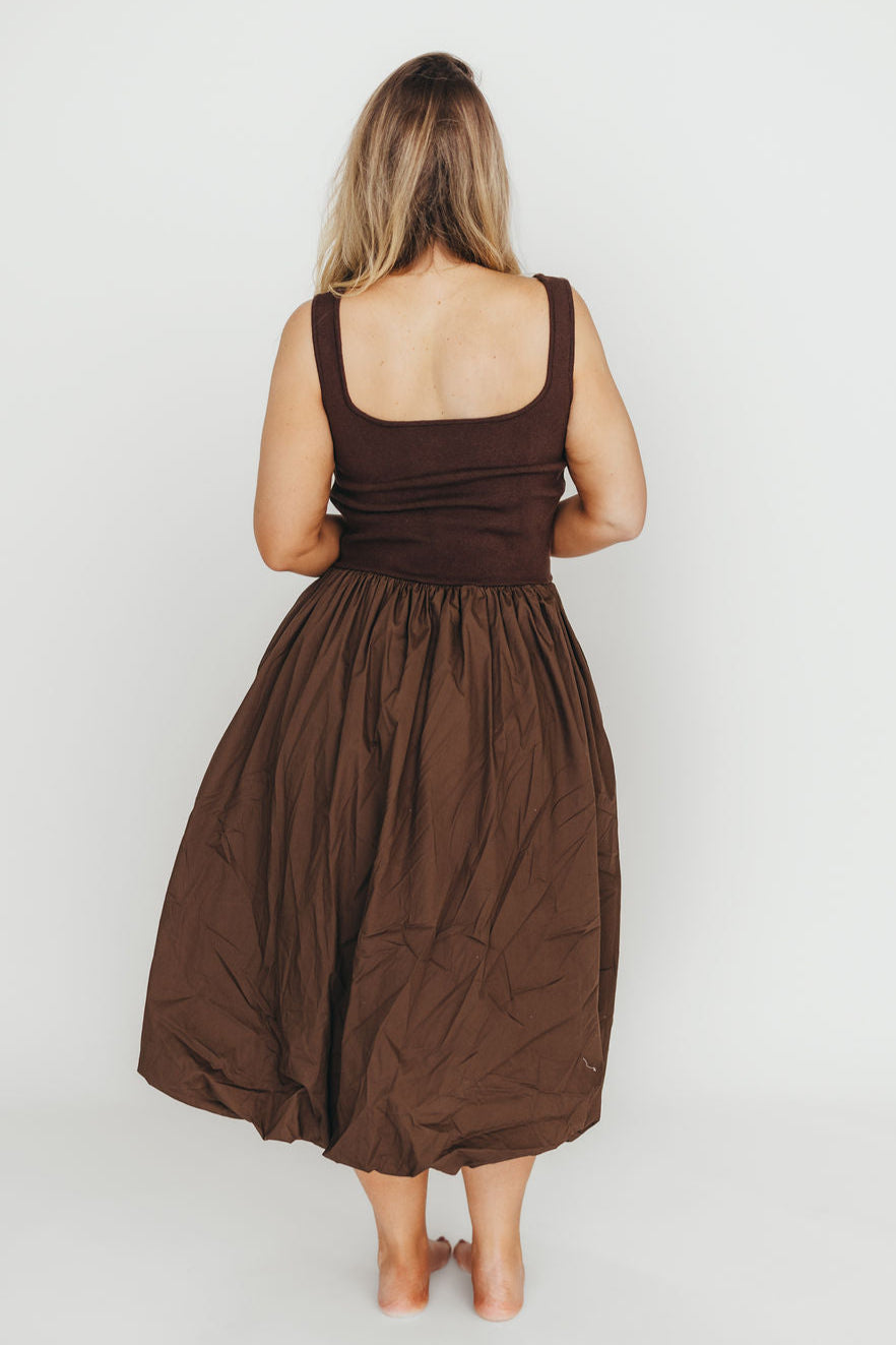 Betty Midi Dress in Brown