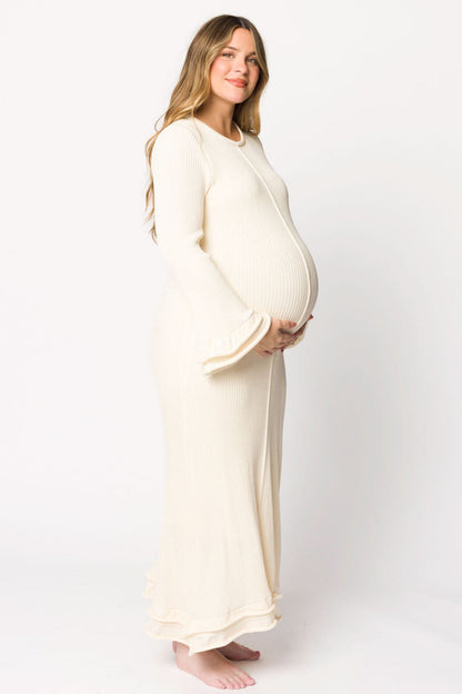 Arlet Maxi Dress in Ivory - Bump Friendly