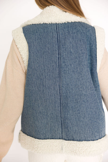 Willa Sherpa Denim Vest