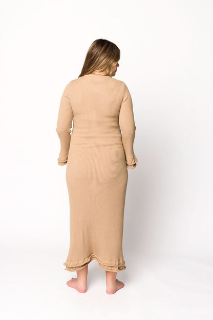 Arlet Dress in Taupe - Bump Friendly