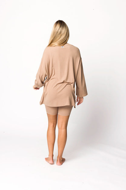 All Weekend Long Set - Long Sleeves - in Biscotti