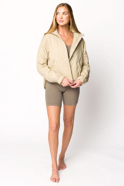 Layla Puffer Jacket in Bone