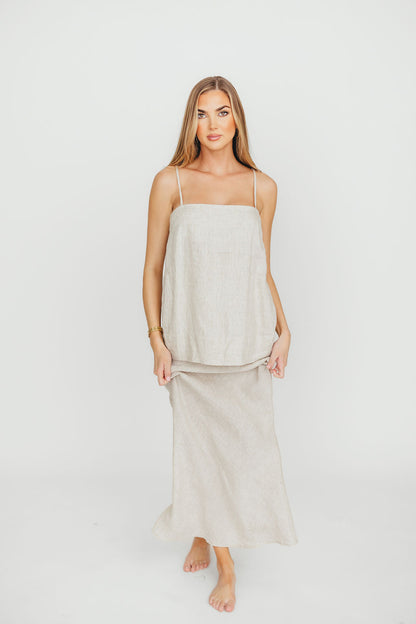 Julieta 100% Linen Top Woven in Linen