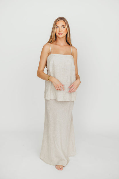 Julieta 100% Linen Top Woven in Linen