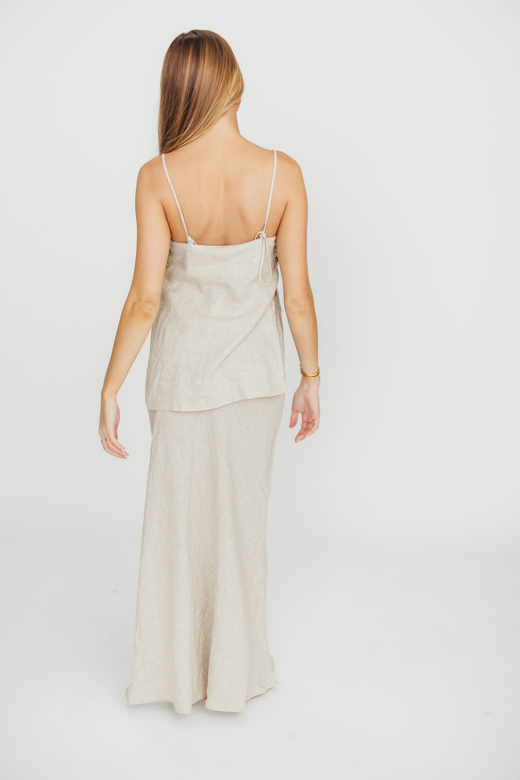 Novella 100% Linen Woven Maxi Skirt in Linen