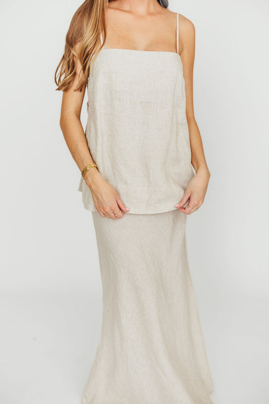 Julieta 100% Linen Top Woven in Linen