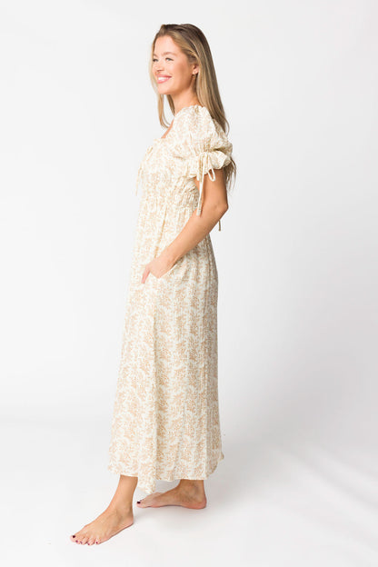 Savanna Steppe 100% Cotton Dress in Taupe - Bump Friendly & Inclusive Sizing (S-3XL)