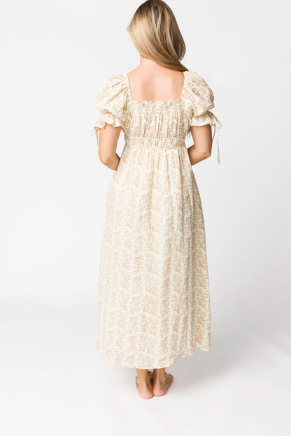 Savanna Steppe 100% Cotton Dress in Taupe - Bump Friendly & Inclusive Sizing (S-3XL)