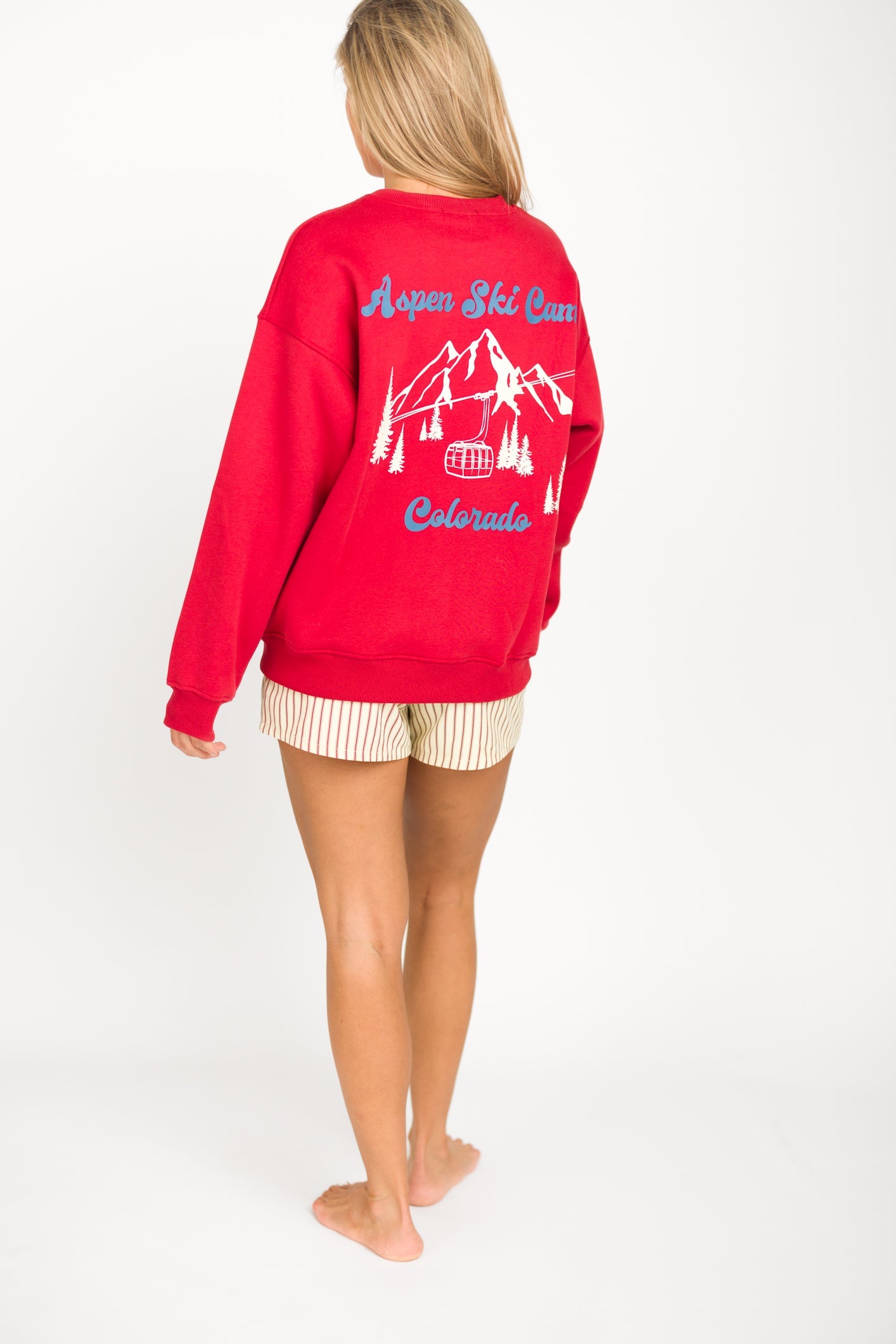 Aspen Ski Camp Sweatshirt in Cherry