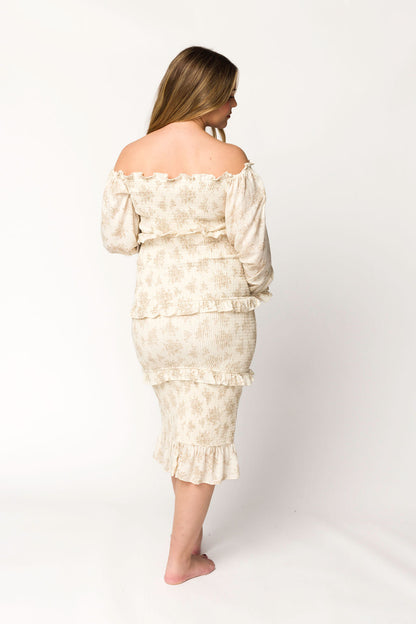 The Chloe Midi Dress in Brown - Bump Friendly