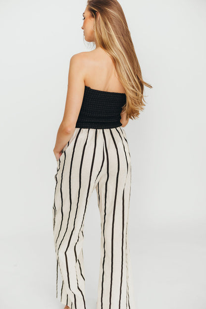 Kelsea Woven Pants in Cream/Black