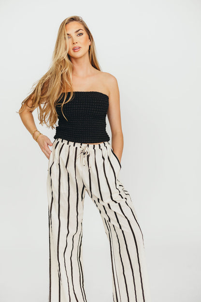 Kelsea Woven Pants in Cream/Black