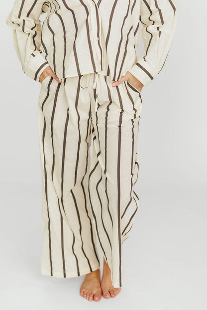 Sicily Button-Down Top in Black Stripe - Nursing Friendly