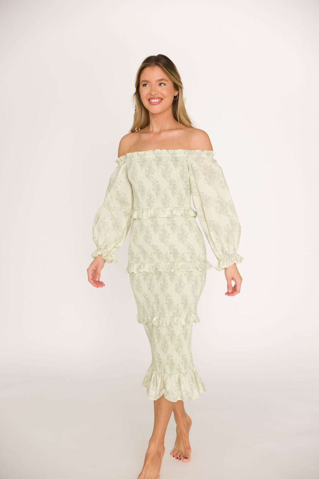 The Chloe Midi Dress in Sage - Bump Friendly