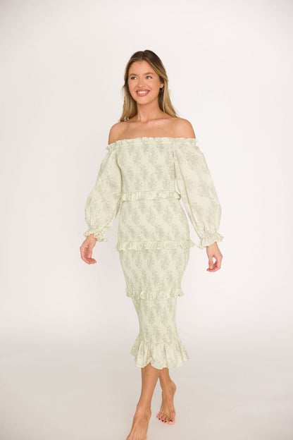 The Chloe Midi Dress in Sage - Bump Friendly