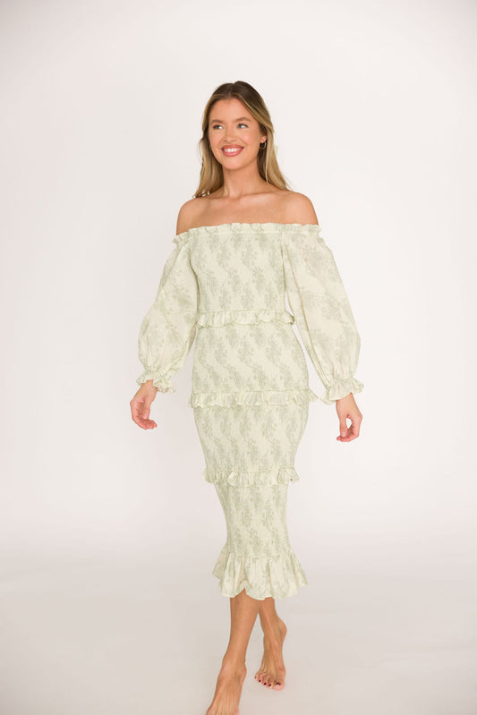 The Chloe Midi Dress in Sage - Bump Friendly