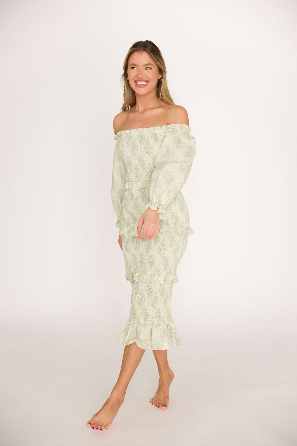 The Chloe Midi Dress in Sage - Bump Friendly