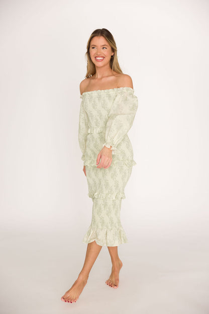 The Chloe Midi Dress in Sage - Bump Friendly
