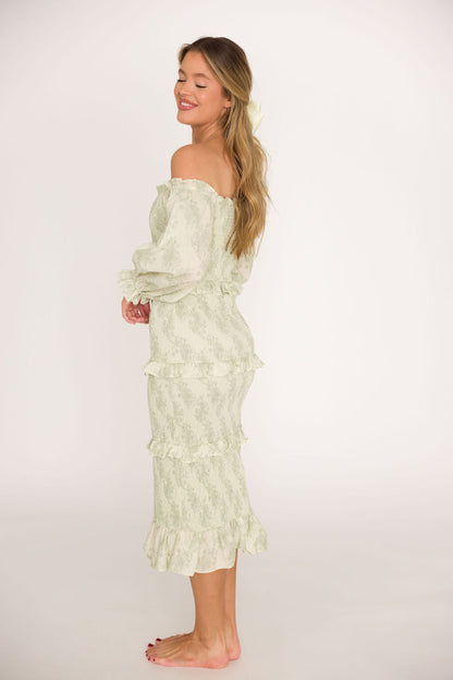 The Chloe Midi Dress in Sage - Bump Friendly