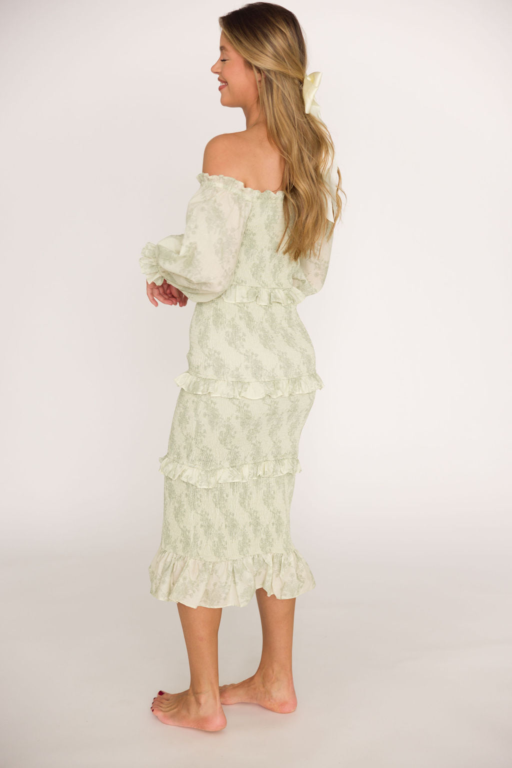 The Chloe Midi Dress in Sage - Bump Friendly
