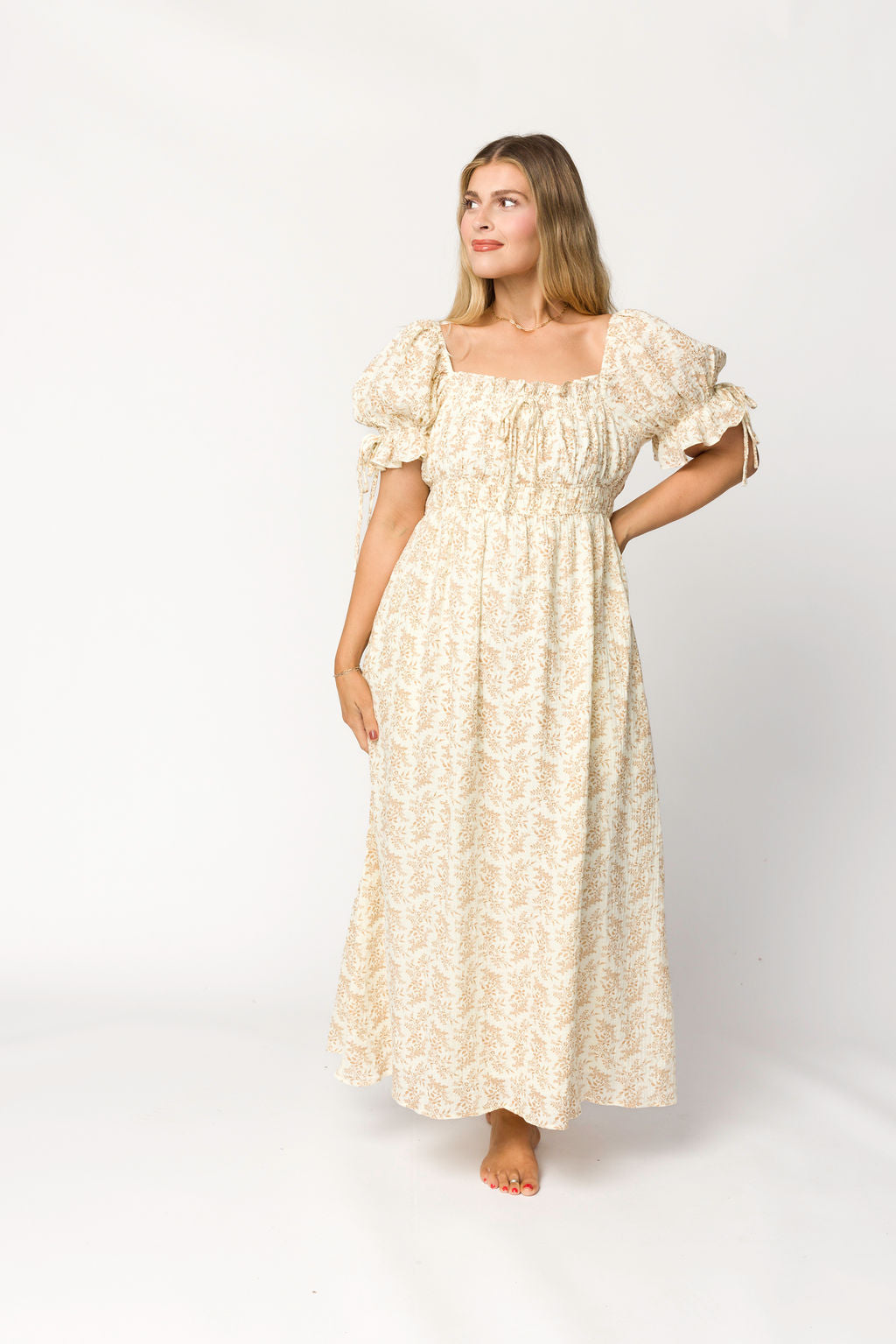 Savanna Steppe 100% Cotton Dress in Taupe - Bump Friendly & Inclusive Sizing (S-3XL)