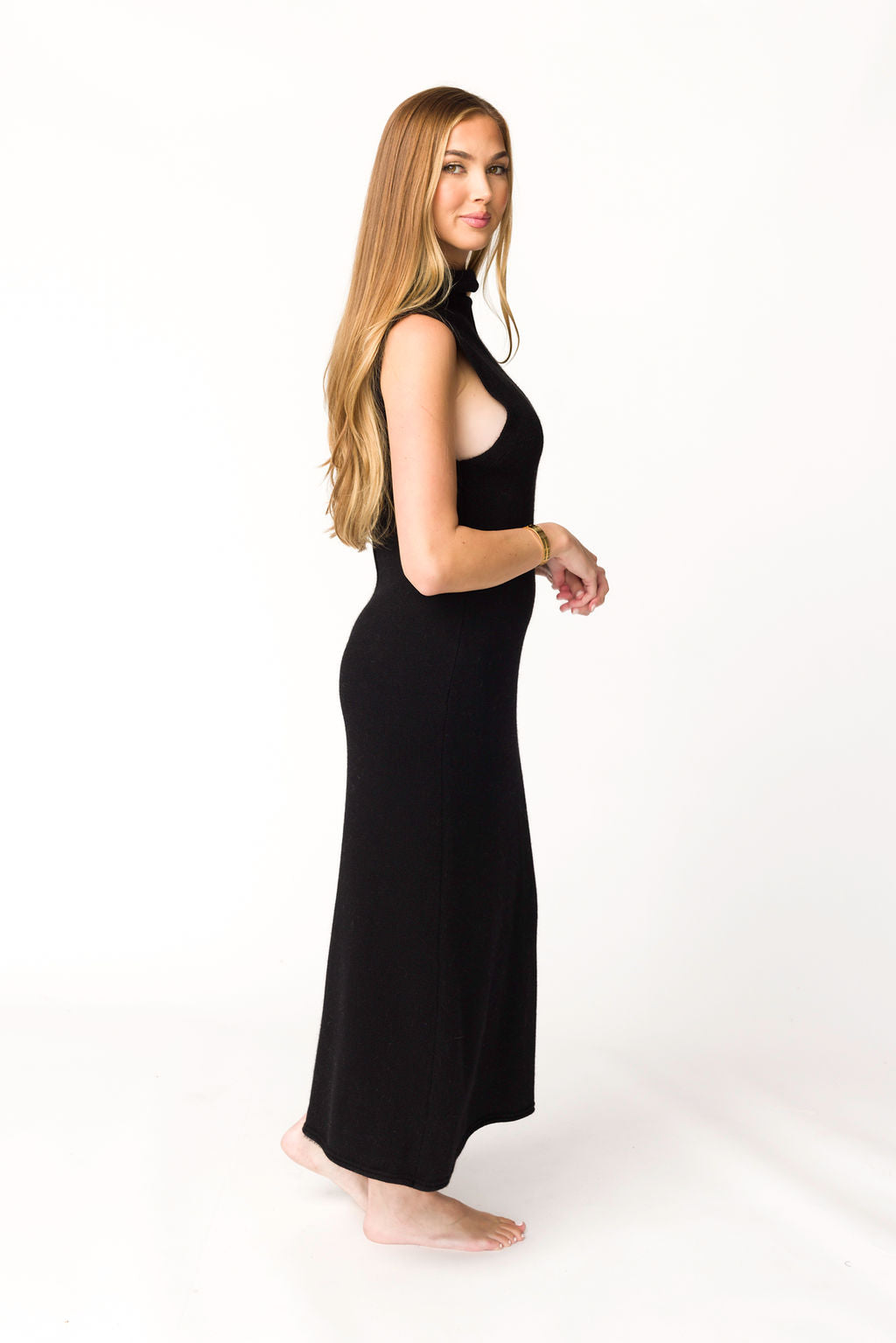 Quinn Turtleneck Maxi Dress in Black
