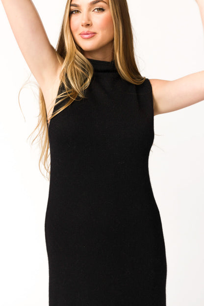 Quinn Turtleneck Maxi Dress in Black