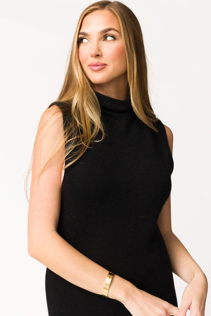 Quinn Turtleneck Maxi Dress in Black