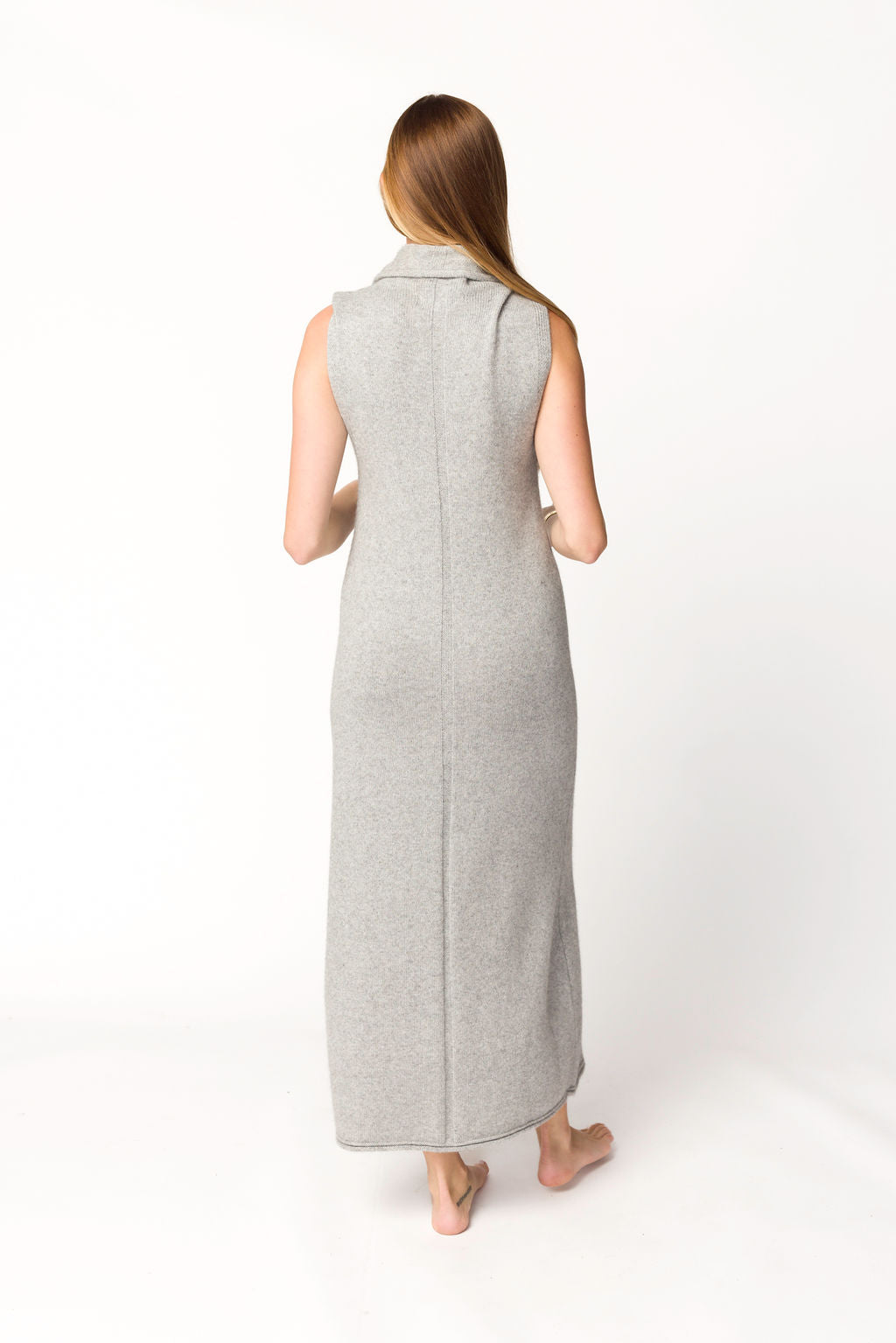 Quinn Turtleneck Maxi Dress in Heather Grey