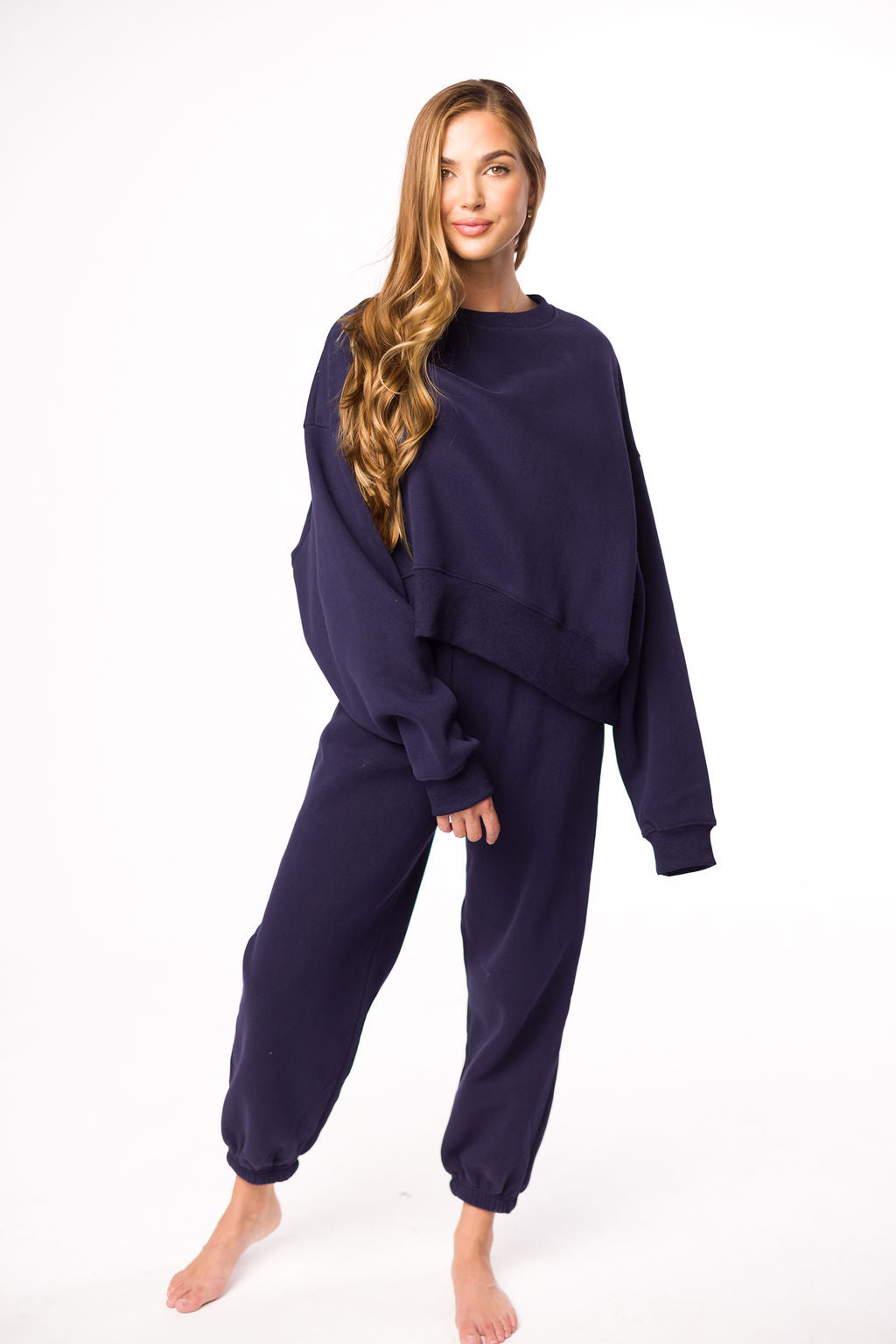 Comfy Cozy Sweatshirt and Sweatpants Set in Navy