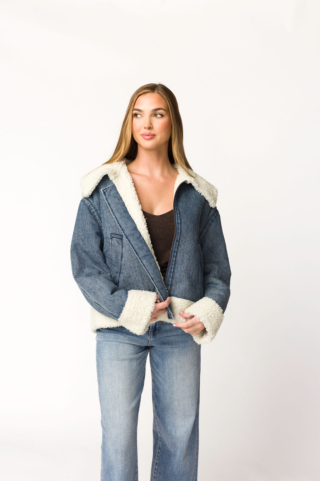 Caitlyn Sherpa and Denim Jacket