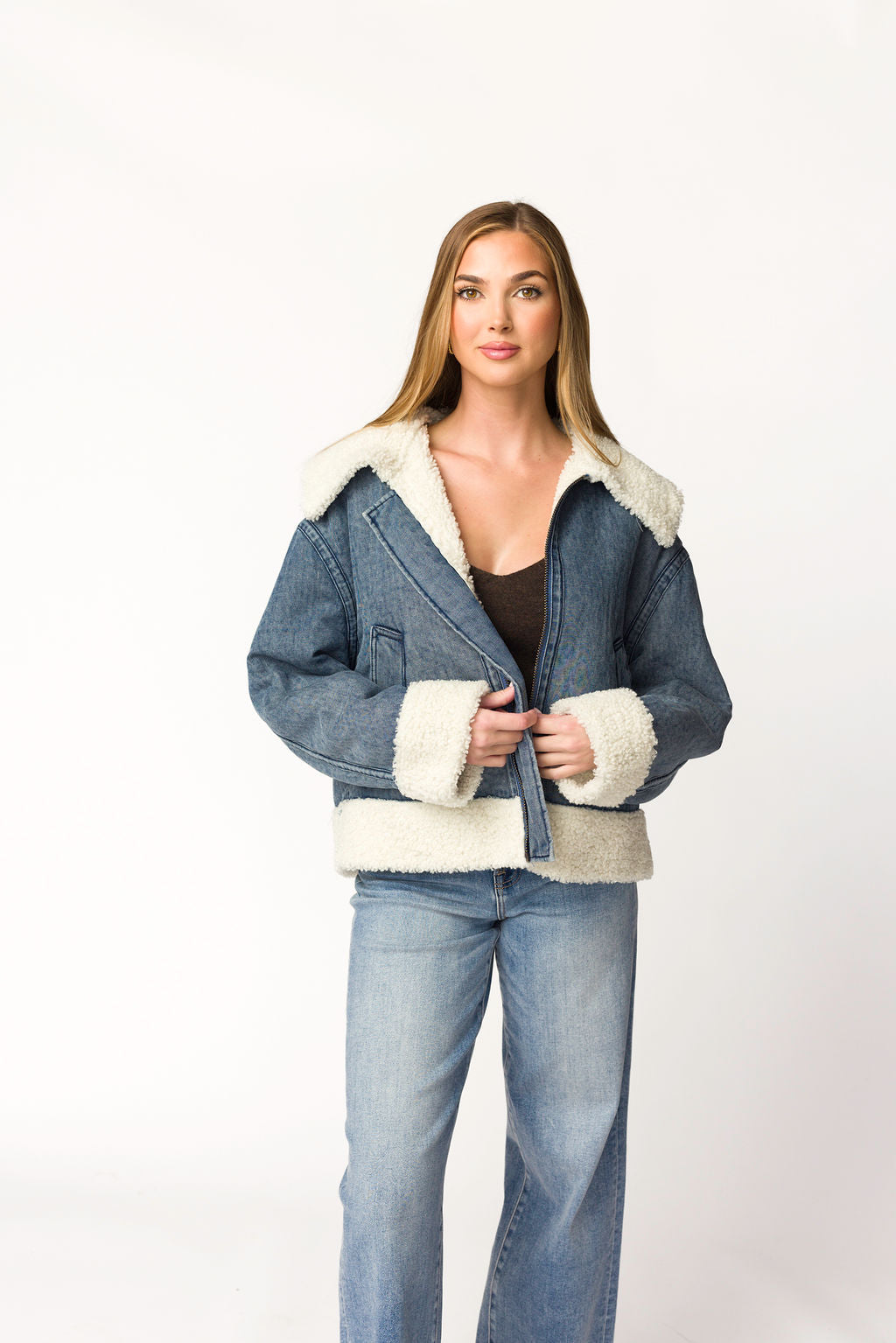 Caitlyn Sherpa and Denim Jacket