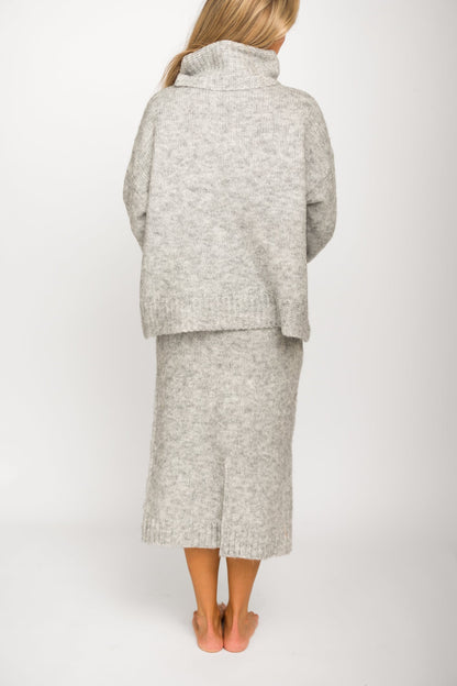 Robyn Knit Skirt in Heather Grey - Bump Friendly