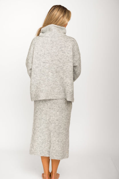 Robyn Knit Skirt in Heather Grey - Bump Friendly