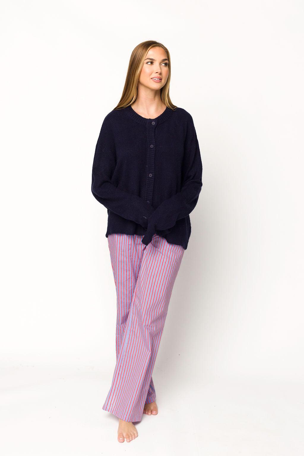 Shea Striped Pajama Pants in Blue/Red