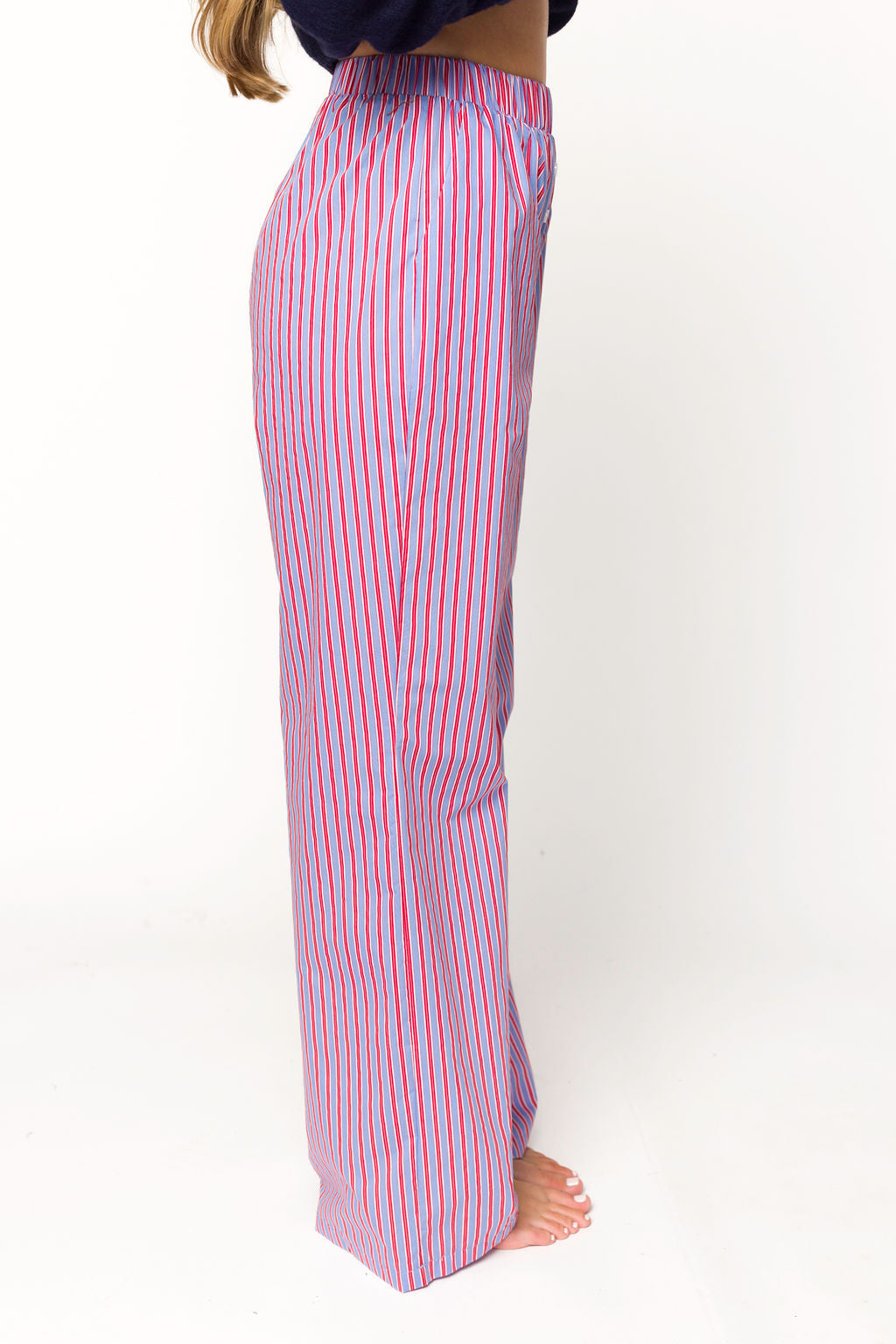 Shea Striped Pajama Pants in Blue/Red
