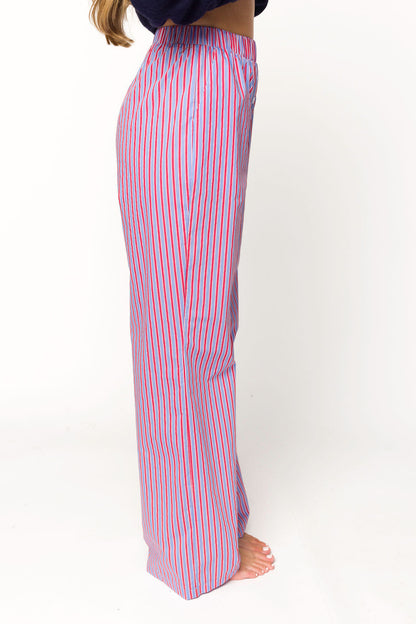 Shea Striped Pajama Pants in Blue/Red