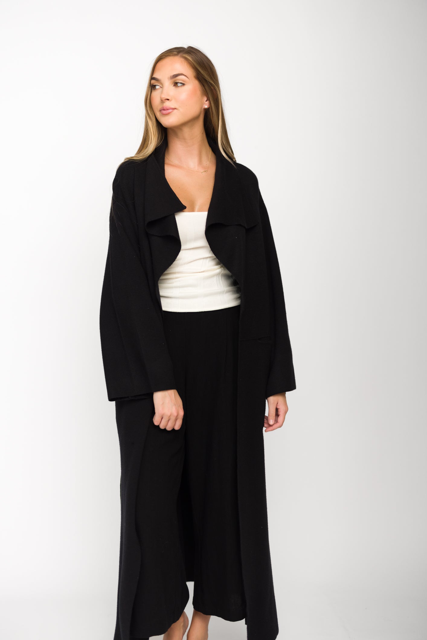 Elsa Sweater Coat in Black