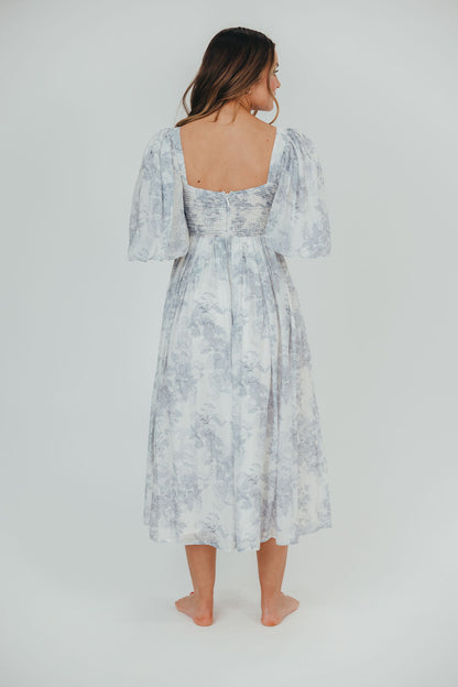 Harlow Maxi Dress in Light Blue Floral - Bump Friendly and Size Inclusive