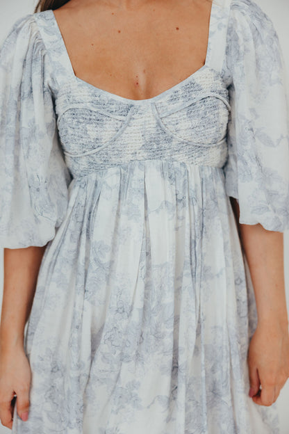 Harlow Maxi Dress in Light Blue Floral - Bump Friendly and Size Inclusive