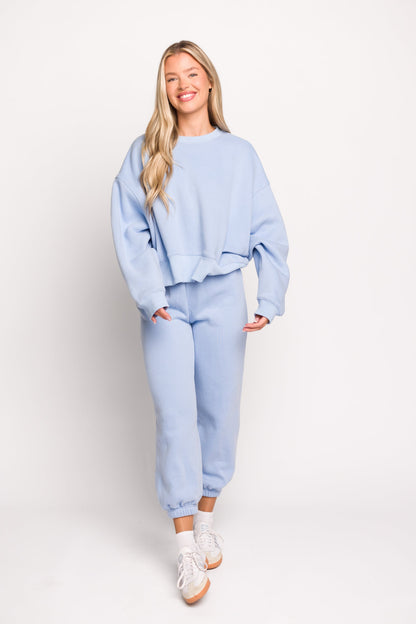 Comfy Cozy Sweatpants in Baby Blue - Top Sold Separately