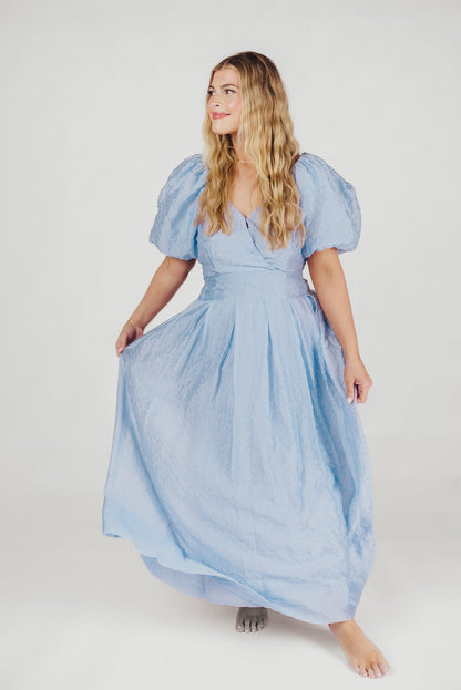 ASTR Linette Jacquard Midi Dress in Blue