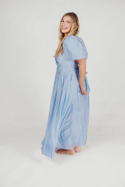 ASTR Linette Jacquard Midi Dress in Blue